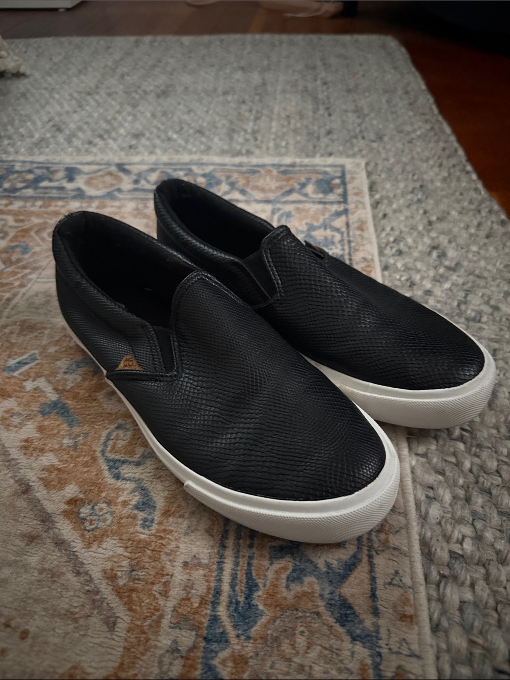 Lamo Black Slip-On Loafers with White Sole